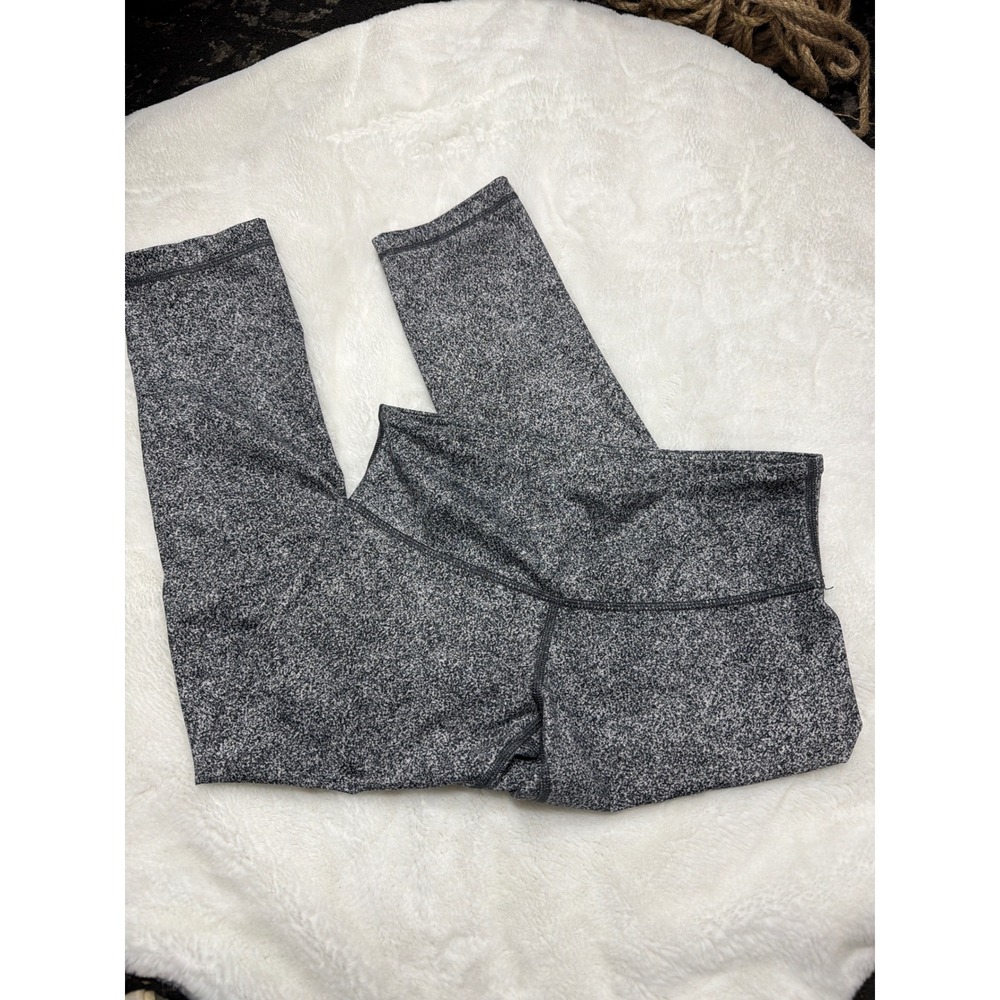 Lululemon Wunder Under High Rise Crop Leggings Grey White Space Dye Womens 6 #43